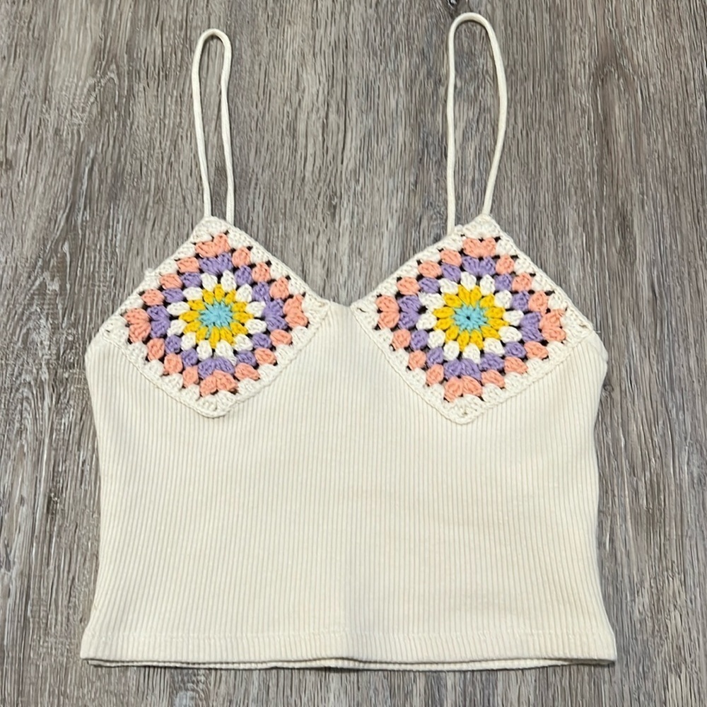 Zara Boho Crocheted Ribbed Crop Top​​​​​